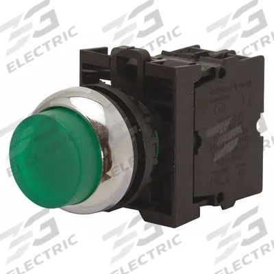 EATON Extended Push Button: Green, 22 mm Mounting Size, Non-Metallic - Illuminated Extended-Length Push-Button Operators