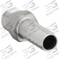 APPROVED VENDOR Barbed Hose Fitting: For 1/2 in Hose I.D., Hose Barb x NPT, Male x Male, Hex, Rigid (MPN HB038-050SS). Key specifications — Fitting Connection Type: Hose Barb x NPT; Fitting Gender: Male x Male; Nipple Grip Type: Hex; Brand: APPROVED VENDOR.