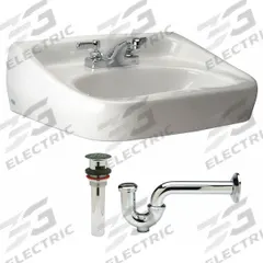 ZURN Bathroom Sink Kit: Z5340 Half-Pedestal Lavatories, White, Vitreous China, Dual Manual Handle (MPN Z5344.520.1.07.00.0). Key specifications — Series: Z5340 Half-Pedestal Lavatories; Includes: Grid Drain and Cast Trap; Color: White; Brand: ZURN; Sink Type: Bathroom; Material: Vitreous China; Sink Material: Ceramic.