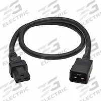 EATON TRIPP LITE Power Cord: 3 ft Lg, 3/12, Non-NEMA Plug, C20 Plug, Non-NEMA Receptacle, SJT, PVC (MPN P035-003). Key specifications — Brand: EATON TRIPP LITE; Jacket Material: PVC.