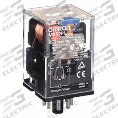 OMRON General Purpose Relay: Socket Mounted, 10 A Current Rating, 48V DC, DPDT, 8 Pins/Terminals (MPN MKS2PIDC48). Key specifications — Brand: OMRON; Base Type: Octal; Mounting Style: Plug-In; Pin Shape: Round; Electrical Connection: Plug-In; Manufacturer Part Number: MKS2PIDC48; Operating Current: 7 A at 250V AC (Inductive Load); Series: MK-S Series.