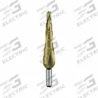 RUKO TOOLS Step Drill Bit: 3/16" to 1/2", TiN-Coated HSS, 3-Flats Shank (MPN 101701T). Key specifications — attr1234936: Not Impact Rated.