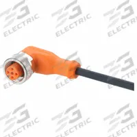 Single-Ended Cordset: M12 Female Bare Wire, 5 Pins, Black, PUR, 15 m Cable Lg, 4 A Max Current (A) (MPN EVC086). Key specifications — Cable Jacket Color: Black; End 1 Gender: Female; End 2 Connection Type: Bare Wire; IP Rating: IP69K; Brand: IFM; Wire Size: 0.34 sq mm; Cable Jacket Material: PUR; End 1 Connection Type: M12.