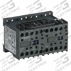 SCHNEIDER Miniature IEC Magnetic Contactor: Reversing, 3 Poles, 3NO Contacts, 6 A, 24V AC Coil (MPN LC2K0601B7). Key specifications — Brand: SCHNEIDER; Integrated Surge Suppression: No.