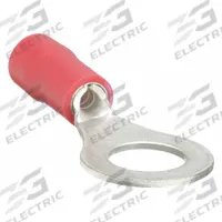 GRAINGER Ring Terminal: Red, Vinyl Insulation, 1/4 in Stud Size, 22 AWG to 16 AWG Wire Sizes, 600 V (MPN 24C924). Key specifications — attr1308027: GRAINGER.