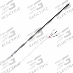 OMEGA Long-Life & High-Accuracy RTD Probes: -58°F to 482°F /-50°C to 250°C, Class A, 6 in Probe Lg (MPN PR-10L-3-100-1/4-6). Key specifications — Connector Type: Wire Leads; Cable Length: 40 in; Brand: OMEGA; Accuracy: Class A.