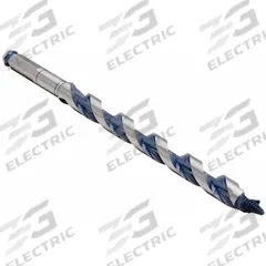 BOSCH Hybrid Drill Bit: 3/8 in Drill Bit Size, 13 in Overall Lg, Hex Shank, 3/8 in Shank Hex Size (MPN NKMT06). Key specifications — attr255259: Hybrid Ship and Spur Auger; attr255260: Carbon Steel; attr255261: PTFE; attr277197: BOSCH.