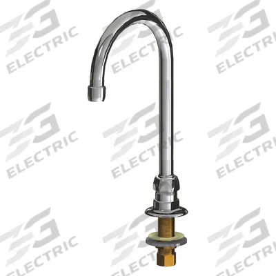 CHICAGO FAUCETS Spout: Spout, Gooseneck, Swivel Spout, Brass, Polished Chrome - Gooseneck Faucet Spouts