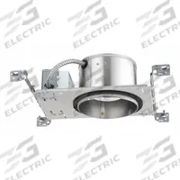 LED Recessed Down Light: Airtight New Construction, 6 in Dia, 600 lm, 4000K, 8.9 W, 120 to 277V AC (MPN IC22LED G4 06LM 40K 90CRI MVOLT ZT10). Key specifications — Voltage: 120 to 277V AC; Trim Color: Available Separately; Brand: JUNO LIGHTING; Ceiling Type: Flat Ceiling; Reflector or Baffle Color: No Reflector or Baffle; Trim Style: Available Separately; Dimmable: Yes; Color Temperature: 4000K.