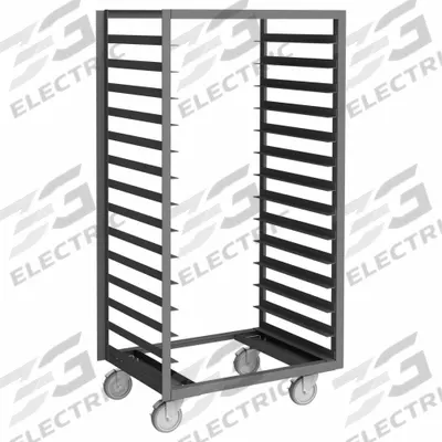 DURHAM MFG Pan and Tray Truck: 14 Slots, 4 in Betw Shelves, 1,200 lb Capac, 24 in Wd - Standard-Duty Side-Loading Sheet Pan Racks