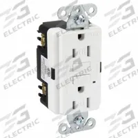 APPROVED VENDOR GFCI Receptacle: Duplex, 5-15, White, GFCI, 125V AC, 15 A, 2 Pole / 3 Wire (MPN 62173)