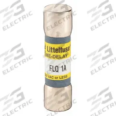 LITTELFUSE Fuse: FLQ Series, Midget, Time-Delay, 1 A, 500 V AC, 300 V DC, 13/32 in x 1 1/2 in (MPN FLQ001). Key specifications — Series: FLQ; Brand: LITTELFUSE.