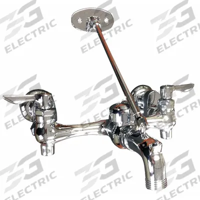 AMERICAN STANDARD Straight Service Sink Faucet: Wall, Centerset, Cast Brass, Chrome - Widespread Utility Faucets