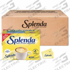 SPLENDA Splenda: Sucralose, 0.04 oz Item Size, Packet, 2,400 Pack Count (MPN SP82004100). Key specifications — attr921100: Packet; attr873858: SPLENDA; attr921101: Sucralose.