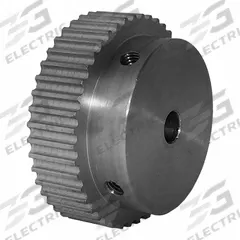 DAYTON Timing Pulley: Curvilinear, Fixed, For HTD Timing Belt Section, For 6 mm Belt Wd, 44 Teeth (MPN 44-3M06M6A6). Key specifications — Brand: DAYTON; Finish: Clear Anodized; For Belt Series: Powerhouse®.