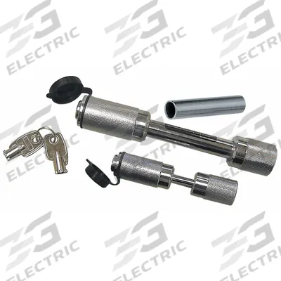 REESE Coupler Lock: Dogbone, Silver, (2) Keys - Receiver Locks