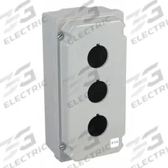 EATON Push Button Enclosure: 30mm, 3 Holes, Cast Zinc, NEMA 12/13/4/4X (MPN 10250TN13). Key specifications — attr211299: EATON; attr1043605: Indoor Dust & Water Droplets.