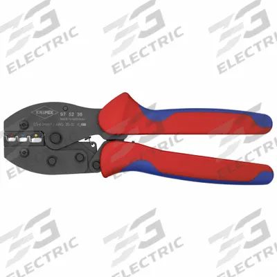 KNIPEX Crimper: For Butt Connectors/Insulated Terminals/Plug Connectors, 8 5/8 in Overall Lg - Controlled-Cycle Wire Connector & Terminal Crimpers