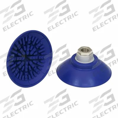 SCHMALZ Vacuum Pad Assembly: Flat, G1/4 in, 89 mm Pad Dia, NBR, Blue, 60 A, 40 mm Pad Ht - Flat Type Automotive Industry Vacuum Pad Assemblies