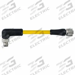 Cordset: M12 Male Right Angle X M12 Female Straight, 4 Pins, Yellow, TPE, 10 m Cable Lg (MPN 7700-P4161-U0C1000). Key specifications — Cable Jacket Color: Yellow; End 1 Gender: Male; End 1 Mounting Orientation: Right Angle; End 2 Gender: Female; End 2 Mounting Orientation: Straight; End 2 Connection Type: M12; IP Rating: IP67; Brand: MURRELEKTRONIK.