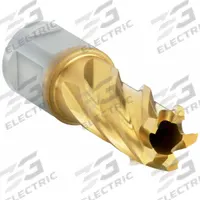SLUGGER BY FEIN Annular Cutter: 7/16 in Cutter Dia, 1 in Max Cutting Dp, TiN, High Speed Steel (MPN 63134111113). Key specifications — attr253884: No; attr253885: TiN; attr253886: High Speed Steel; attr253887: Weldon Flat; attr253888: Fractional Inch; attr277149: SLUGGER BY FEIN.