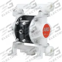 ARO Double Diaphragm Pump: Polypropylene Body, 3/8 in, NPT Connection, 10.6 gpm, 230 ft Max. Head (MPN PD03P-APS-PTT). Key specifications — Brand: ARO; Seat Material: PP; Check Valve Material: PTFE.