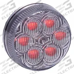 MAXXIMA Clearance Marker Light: Clearance Light, LED, Round, Surface Mount, Clear, Grommet, IP67 (MPN M34260RCL). Key specifications — Lens Color: Clear; Brand: MAXXIMA; Electrical Connection: PL-2 Connector; Lighting Technology: LED; Mount Type: Grommet; SAE Lens Code: P2.