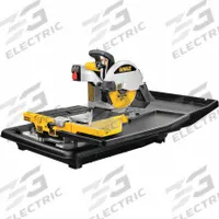 DEWALT Tile Saw: Wet, 3 1/8 in Max. Cutting Dp, 15 A Current, 120 V AC Volt, 10 in Blade Dia. (MPN D24000). Key specifications — attr1171151: DEWALT; attr1171153: 10 in Diamond Blade; attr1171147: Wet.