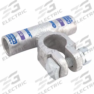 FUSION Battery Terminal: Flag, Solder, 3/0 ga, Purple Color, Negative, Copper/Tin - Flag Alignment