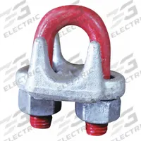 CROSBY Wire Rope U-Bolt Clip: 3/4 in Compatible Rope Dia, 18 in Rope Turnback Lg, Steel, U-Bolt Clip (MPN 1010195). Key specifications — Fabrication: Forged; Color: Red; Material: Steel; Brand: CROSBY.