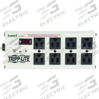 TRIPP LITE Outlet Strip: 8 Outlets, 12 ft Cord Lg, 3,840 J Rated Energy, 12 A Current, UL 1449 (MPN ISOTEL8 ULTRA). Key specifications — Brand: TRIPP LITE; Mounting Style: Keyhole.