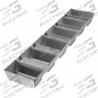 CHICAGO METALLIC Bread Pan: Aluminized Steel, 6 Slots, 6 in Overall Wd, 2 1/4 in Overall Dp, Silver (MPN 46925). Key specifications — Pan Style: Open Top Bread Pan; Brand: CHICAGO METALLIC; Color: Silver; Material: Aluminized Steel; NSF Certified: No; Number of Slots: 6.