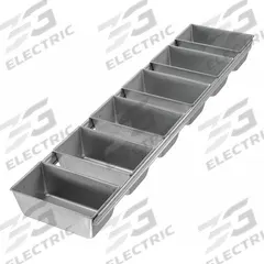 CHICAGO METALLIC Bread Pan: Aluminized Steel, 6 Slots, 6 in Overall Wd, 2 1/4 in Overall Dp, Silver (MPN 46925). Key specifications — Pan Style: Open Top Bread Pan; Brand: CHICAGO METALLIC; Color: Silver; Material: Aluminized Steel; NSF Certified: No; Number of Slots: 6.