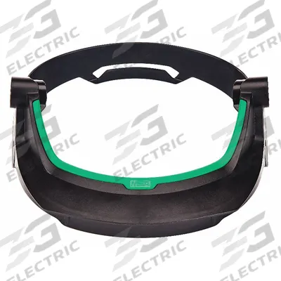 MSA Face Shield Frame: Slotted Attachment Type, HDPE, Black/Green - MSA Hard Hat Adapters for Face Shields