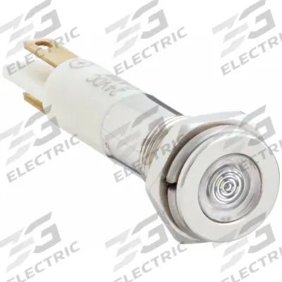 APPROVED VENDOR Flush Panel Light: 5/16 in Panel Mounting Hole Dia, LED, White, Flush Head - LED Indicator Pilot Lights