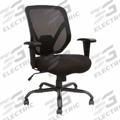LORELL Executive Office Chair: SOHO Big & Tall Mesh, Ht/Left/Right Slide, Black - Adjustable-Arm Office Chairs