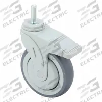 APPROVED VENDOR Stem Caster: Swivel, 5 in Wheel Dia., Inch, 1 1/4 in Wheel Wd, Polyolefin (MPN P17S-RP050K-ST1-TB-001). Key specifications — attr1111390: APPROVED VENDOR; attr1111403: Ball; attr1111394: 1/2"-13; attr1111436: Gray; attr1176848: Swivel with Total Lock.