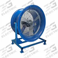 PATTERSON Mounted Fan: 34 in Blade Dia, 208 to 230/460V AC, 3 hp Motor HP, Floor Mount, Pedestal (MPN H34B-PB). Key specifications — Brand: PATTERSON; Voltage: 208 to 230/460V AC; Number of Speeds: 1; Fan Mounting Location: Floor; Oscillation: Non-Oscillating; Mounting Type: Pedestal.
