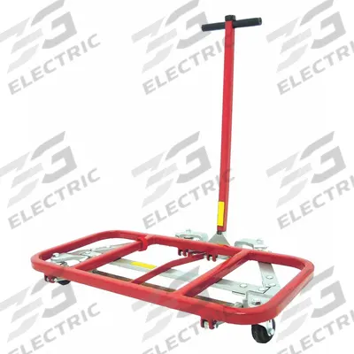 Dayton Furniture Dolly: 600 lb, Black/Red/Silver, 35 in H x 46 in W x 23 in D - Lift-&-Roll Desk Dollies