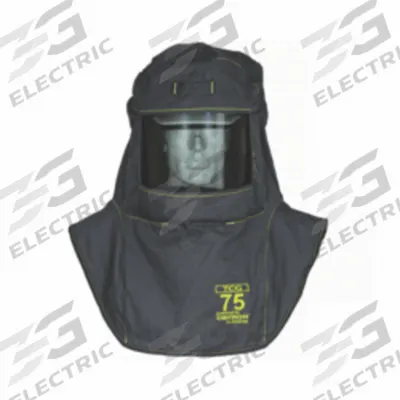 OBERON Arc Flash Hood: 4 PPE CAT, 76 cal/sq cm ATPV, ( 12.5 oz/sq yd ), Std, Black - Category 4 Hoods
