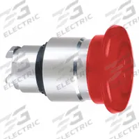 SCHNEIDER Mushroom Head Push Button: Red, 22 mm Mounting Size, Metallic, Momentary (MPN ZB4BW443). Key specifications — Brand: SCHNEIDER; Action: Momentary; Series: XB4; Push Button Material Type: Metallic.