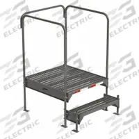 EGA Work Platform: 18 in Platform Ht - Max, 34.6 in x 38.3 in, Steel, 500 lb Load Capacity (MPN CW2-18-2-3). Key specifications — Folding: Not Foldable; Mobility: Stationary; Use Location: Indoor; Brand: EGA; Color: Gray; Exit Direction: Forward; Height Adjustability: Adjustable Height; Includes Handrails: Handrails Included.