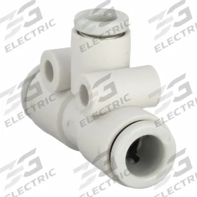 SMC Push-Fit Tee Fitting: 6 mm OD x 6 mm OD x 4 mm OD Size, Polybutylene Terephthalate - Polybutylene & Brass Tube Fittings