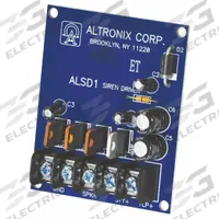 ALTRONIX Siren Driver 6-12VDC 2 Ch Hi Current: Siren Driver, 6/12V DC (MPN ALSD1). Key specifications — Input Voltage: 6/12V DC; Material: Phenolic/Fiberglass; Brand: ALTRONIX; Product Type: Siren Driver.