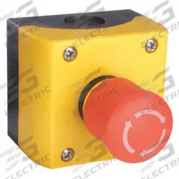 EATON Control Station: Mushroom Head Push Button, 0 Pilot Lights, 1NO, Emergency Stop, Maintained (MPN M22-C1-M13H). Key specifications — Brand: EATON; Operator Legend: Emergency Stop; Operator Color: Red; Operator Configuration: Mushroom Head Push Button; Environments & Applications: Oil- & Dust-Tight; Operator Configuration Type: (1) Mushroom Push Button.