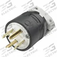 HUBBELL Straight Blade Plug: 14-30P, 125/250V AC, 30 A, 3 Pole, 4 Blade, Black (MPN HBL9431C)