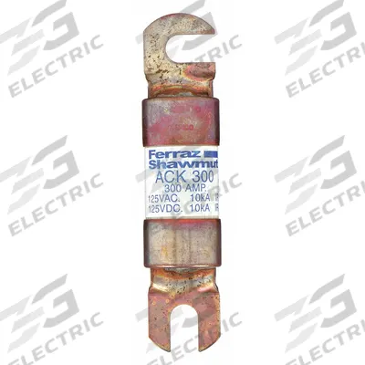 MERSEN Forklift Limiter Fuse: ACK Series, Bolt-On, Gen Purpose, 300 A, 125 V DC - Time-Delay Bolt-On Fuses