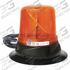 ECCO Rotating Beacon: Rotating Beacon, Amber, 6 3/16 in Overall Ht, LED, 12-24V DC (MPN 7660A-VM). Key specifications — Operating Voltage: 12-24V DC; Number of Flash Patterns: 1; Includes: 15 ft Straight Lighter Cord with On/Off Switch; Electrical Connection: Lighter Plug; Mount Type: Suction; Brand: ECCO; Shape: Round; Lighting SAE Class Rating: SAE Class 1.