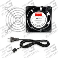 DAYTON Axial Fan: 20 cfm_25 cfm Airflow @ 0.000 in SP, 3 5/8 in Ht, 1 in Dp, Terminals, IP20 (MPN 786EV1). Key specifications — Blade Material: Polycarbonate; Includes: Cord Set with NEMA 1-15 Plug; Brand: DAYTON.