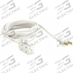 APPROVED VENDOR Extension Cord: Indoor Use, 15 ft Lg, 3 Outlets, 1-15P, 16/2, SPT-2, White, Block (MPN 1FD70). Key specifications — Brand: APPROVED VENDOR; Temperature Rating: 32° to 140°F; NEMA Plug Configuration: 1-15P.